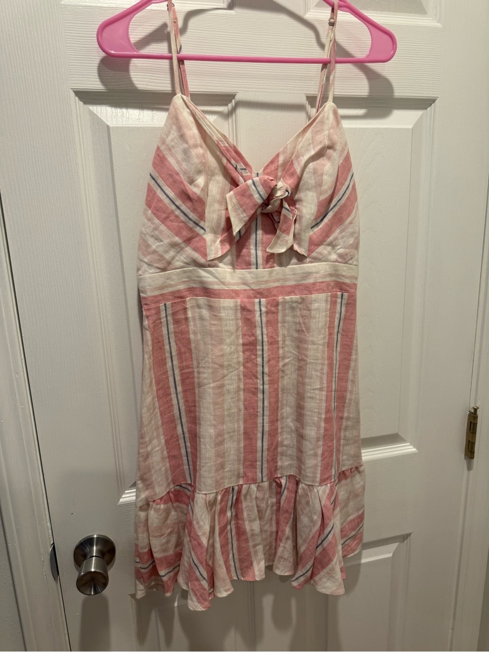 Parker Pink and White Striped Tie-Front Sundress